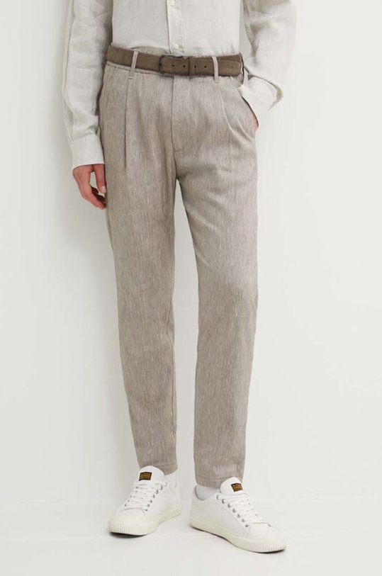 Drykorn pantaloni din in CHASY drept bej 40393.126014