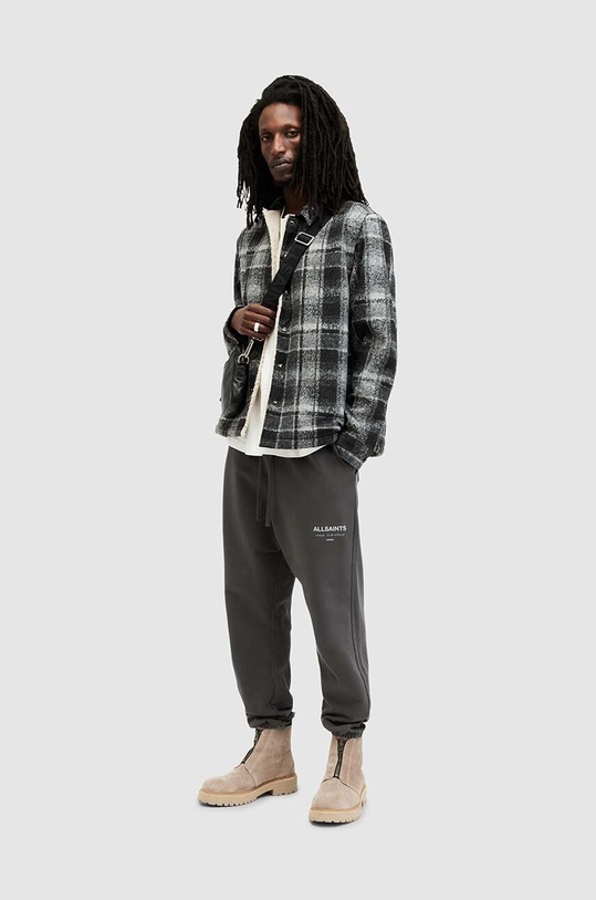 Βαμβακερό παντελόνι AllSaints UNDERGROUND γκρί MG323Z