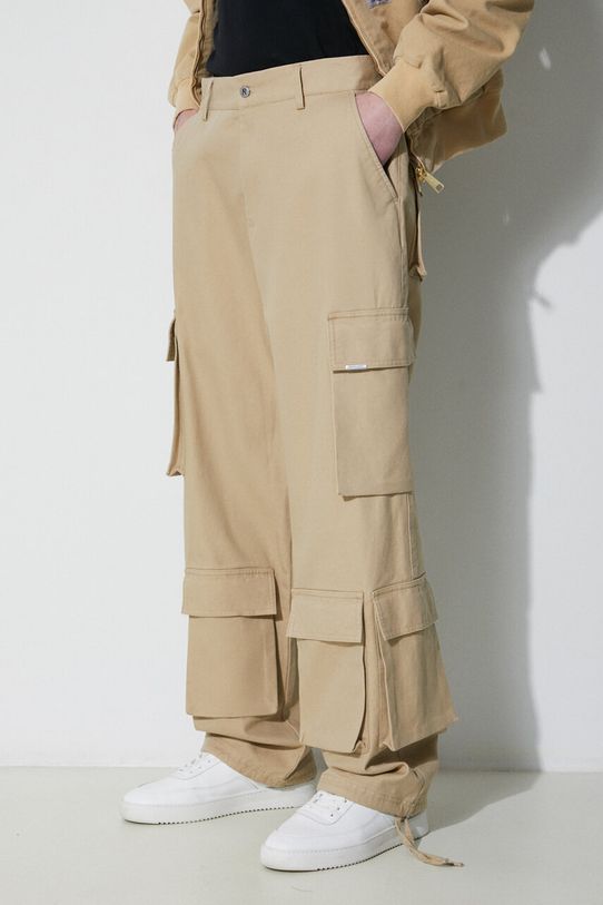 Pamučne hlače Represent Baggy Cargo Pant pamuk bež MLM521.494