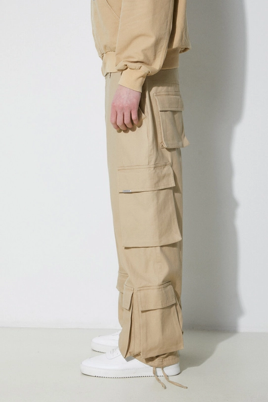 Бавовняні штани Represent Baggy Cargo Pant бежевий MLM521.494