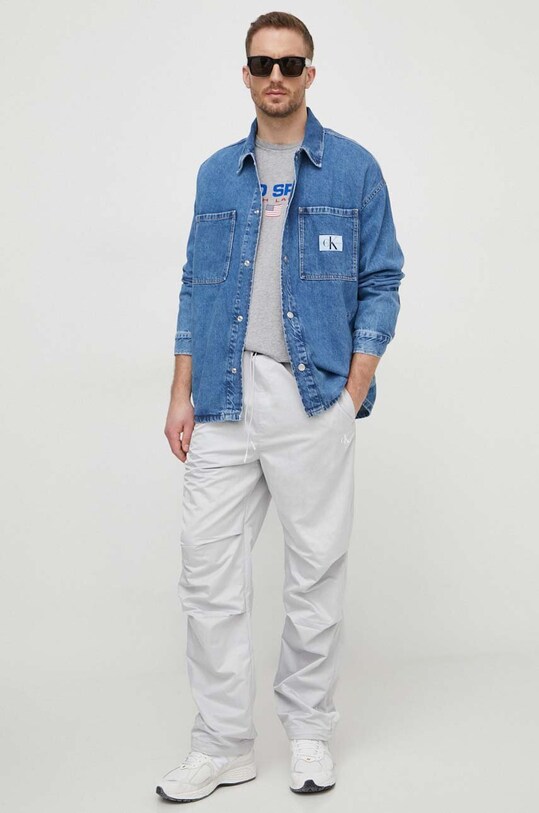 Calvin Klein Jeans pantaloni J30J325124 grigio SS24
