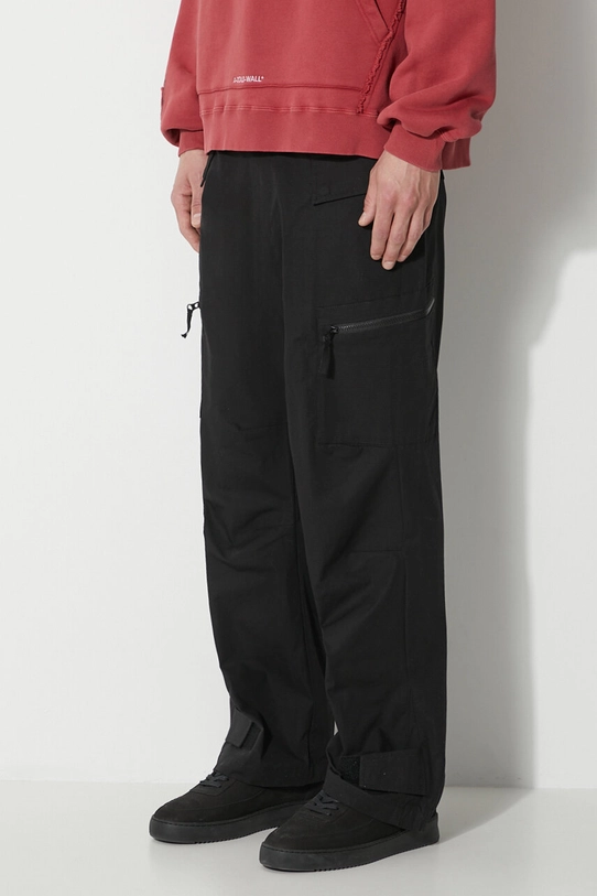 Хлопковые брюки A-COLD-WALL* Static Zip Pant чёрный ACWMB278C