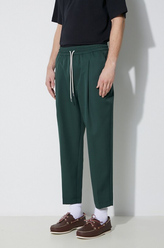 Штани з домішкою вовни Drôle de Monsieur Le Pantalon Cropped зелений D.BP154.PL127.FGN