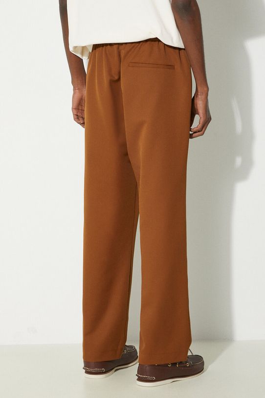 Одежда Брюки с примесью шерсти Drôle de Monsieur Le Pantalon Droit D.BP152.PL127.WHY коричневый