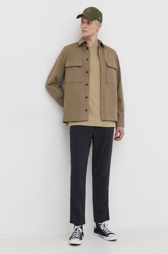 Abercrombie & Fitch spodnie z domieszką lnu KI130.4018.902 czarny SS24