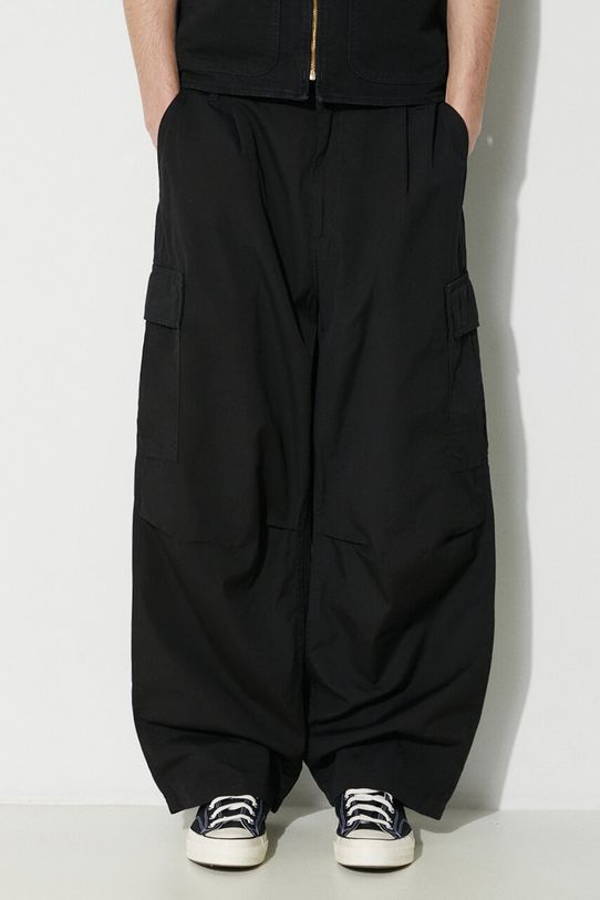 Carhartt WIP spodnie bawełniane Cole Cargo Pant gładkie czarny I030477.8902