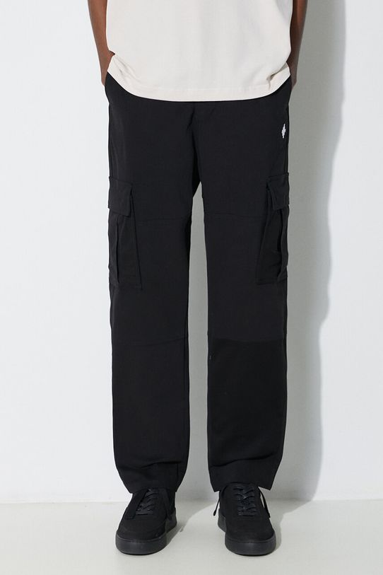 Брюки Marcelo Burlon Cross Cotton Cargo с эластаном чёрный CMCF014S24FAB0011001