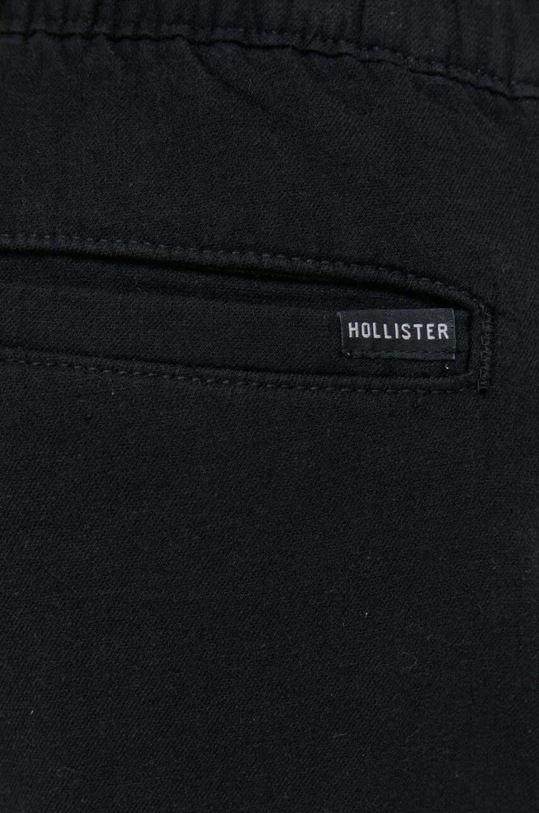 Παντελόνι με λινό μείγμα Hollister Co. μαύρο KI330.4023.900