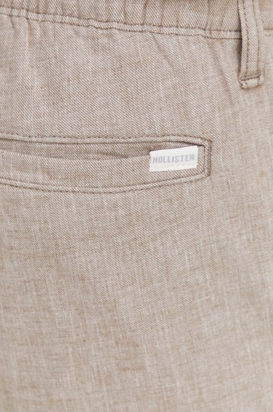 Παντελόνι με λινό μείγμα Hollister Co. μπεζ KI330.4024.475