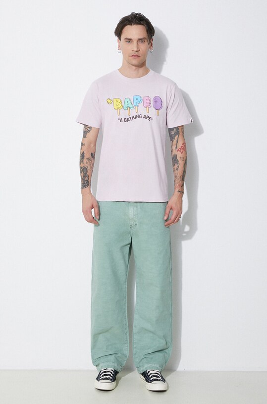 Human Made spodnie bawełniane Garment Dyed Painter Pants HM27PT008 zielony SS24