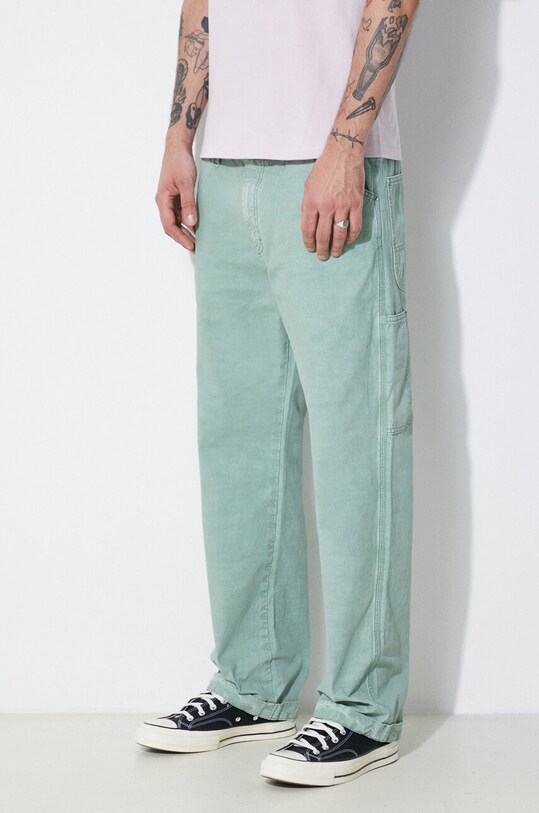 Хлопковые брюки Human Made Garment Dyed Painter Pants зелёный HM27PT008