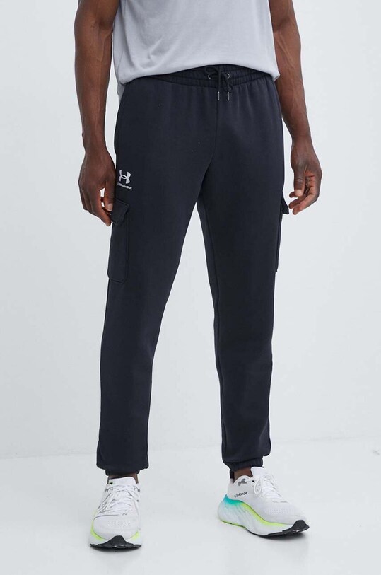 Παντελόνι φόρμας Under Armour Essential πλεκτό ύφασμα μαύρο 1380376