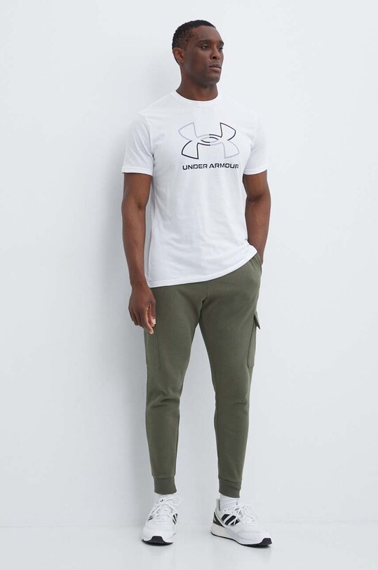 Under Armour spodnie dresowe 1382134 zielony SS24