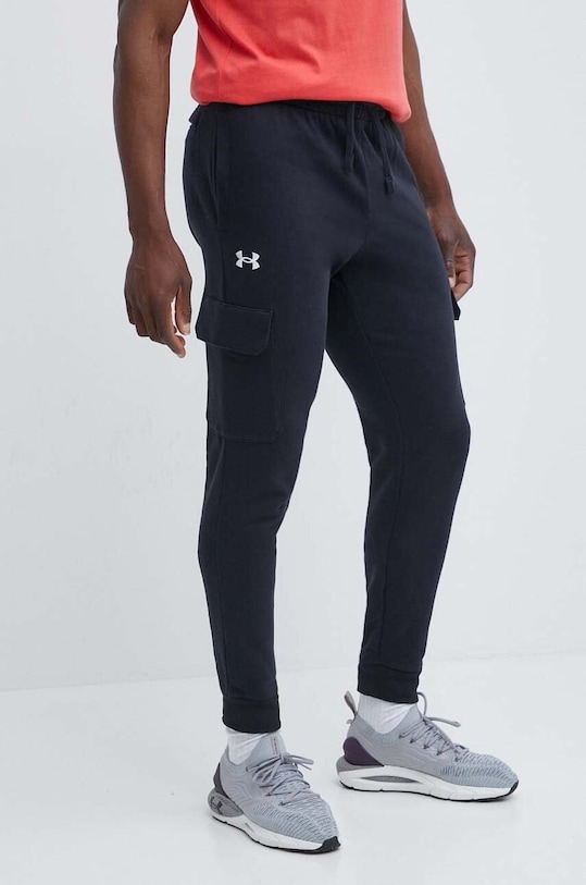 Under Armour pantaloni de trening tricotaj negru 1382134