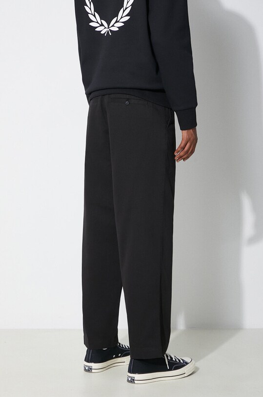 Clothing Fred Perry cotton trousers Straight Leg Twill T6530.102 black