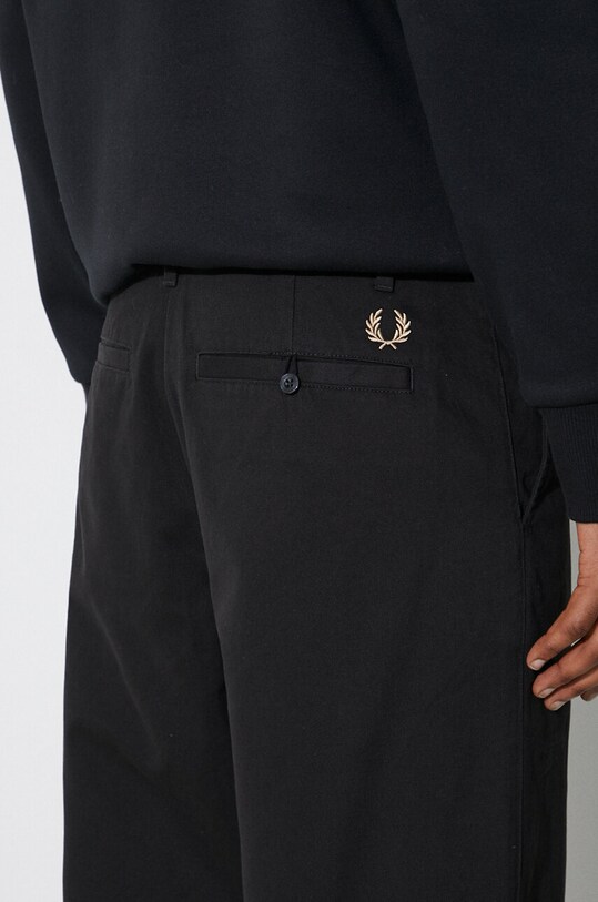 Fred Perry cotton trousers Straight Leg Twill T6530.102 black