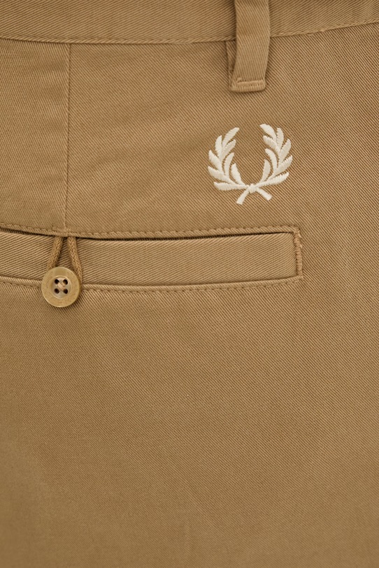 Fred Perry spodnie bawełniane Straight Leg Twill Trouser beżowy T6530.363