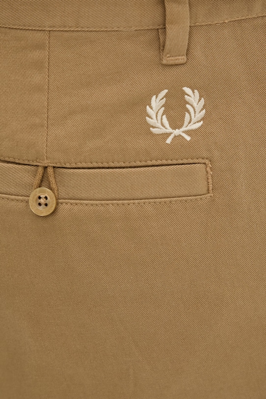 Fred Perry spodnie bawełniane Straight Leg Twill Trouser beżowy T6530.363