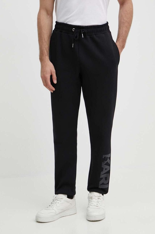 Karl Lagerfeld pantaloni de trening tricotaj negru 241M2101