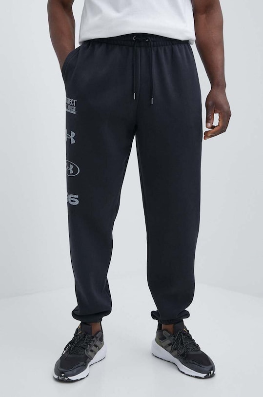 Under Armour pantaloni de trening tricotaj negru 1383067