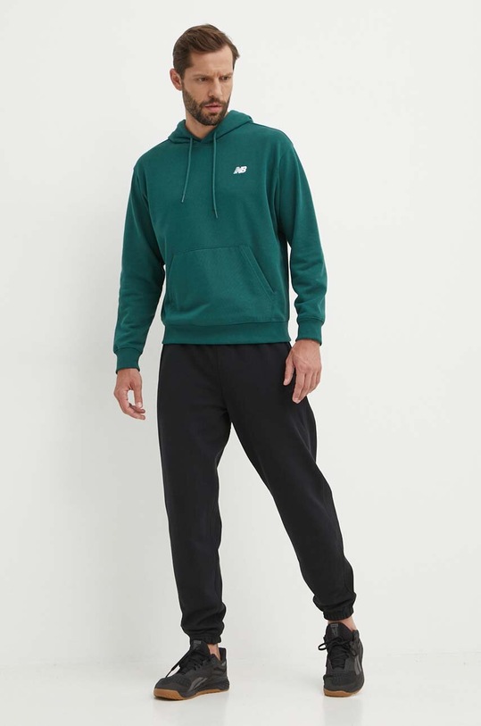 Bavlnené tepláky New Balance MP41508BK čierna SS24