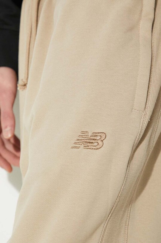 New Balance pantaloni de trening din bumbac MP41508SOT bej