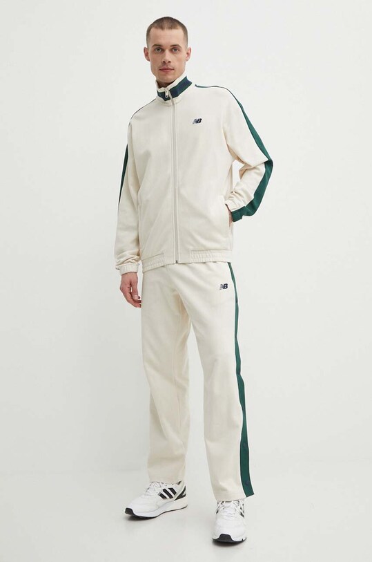 New Balance pantaloni de trening din bumbac bej MP41504LIN