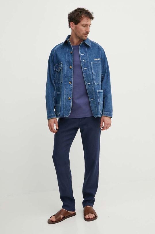 Gant spodnie lniane 1505272 granatowy SS24