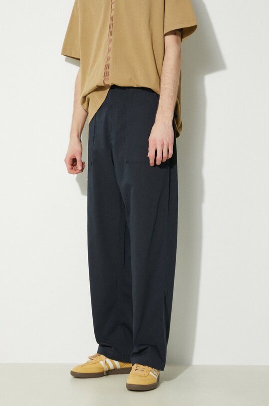 Universal Works cotton trousers Fatigue Pant navy 132.NAVY