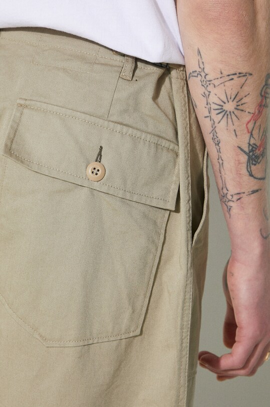 Universal Works spodnie bawełniane Fatigue Pant 132.STONE beżowy