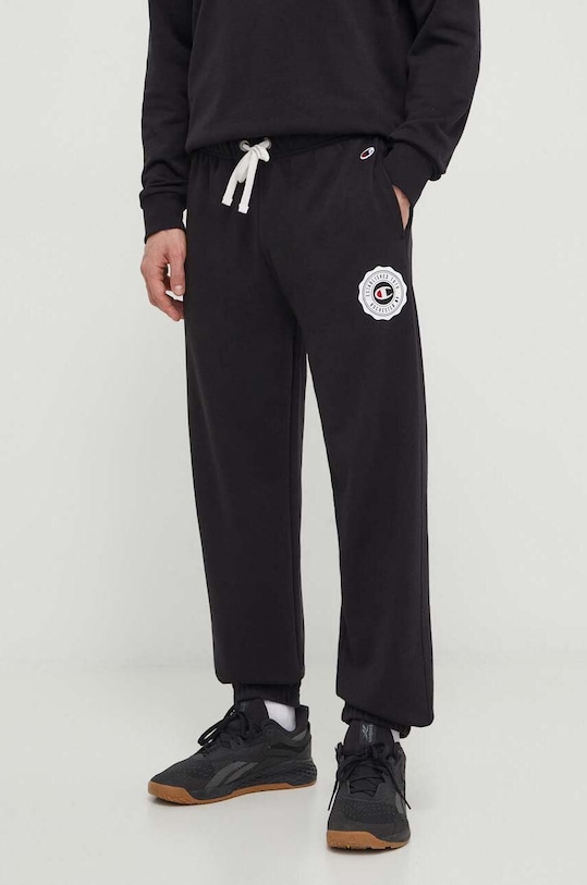 Παντελόνι φόρμας Champion 0 πλεκτό ύφασμα μαύρο 219849.