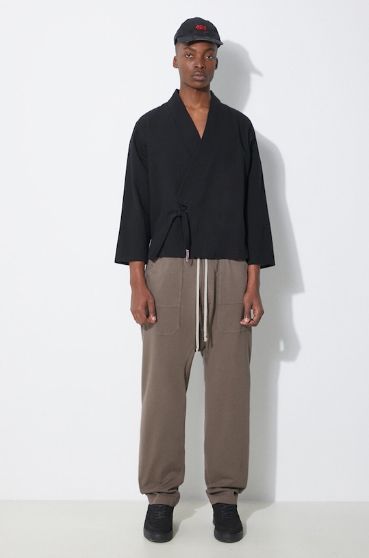 Rick Owens pantaloni da jogging in cotone DU01D1370.RIG.34 marrone SS24