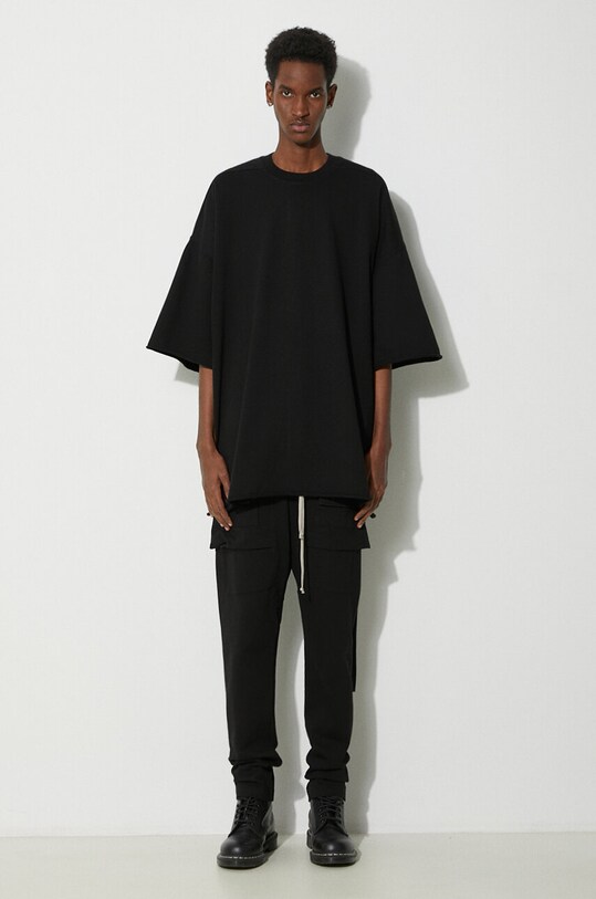 Rick Owens pantaloni de bumbac Knit Pants Creatch Cargo Drawstring DU01D1376.RIG.09 negru SS24