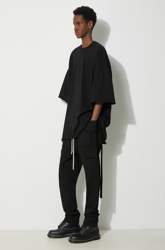 Rick Owens pantaloni de bumbac Knit Pants Creatch Cargo Drawstring DU01D1376.RIG.09 negru