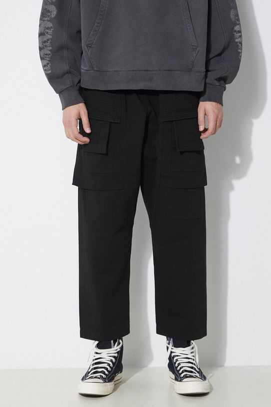 Rick Owens cotton trousers Woven Pants Creatch Cargo Cropped Drawstring