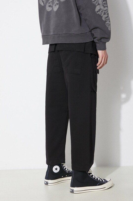 Îmbrăcăminte Rick Owens pantaloni de bumbac Woven Pants Creatch Cargo Cropped Drawstring DU01D1371.CB.09 negru