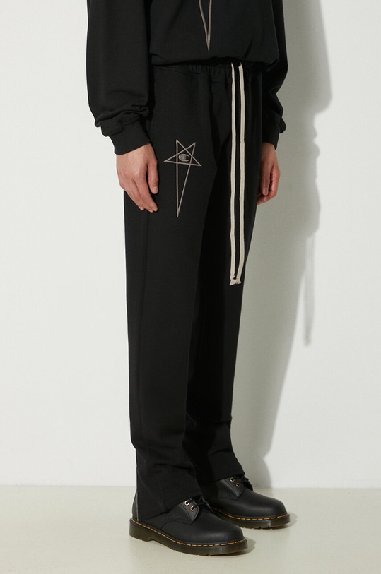Хлопковые спортивные штаны Rick Owens x Champion Joggers чёрный CM01D0471