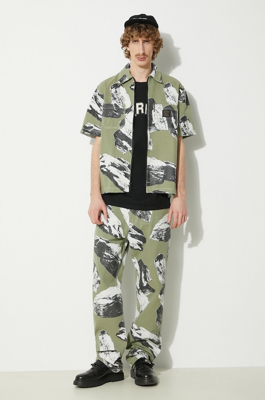 Market cotton trousers Talus Work Pants 388001157 green SS24