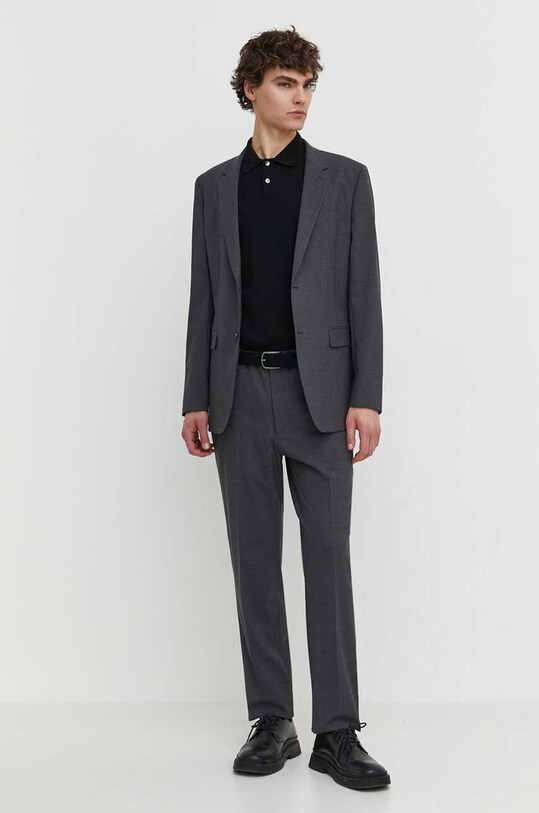 Theory pantaloni de lana I0271254 gri SS24