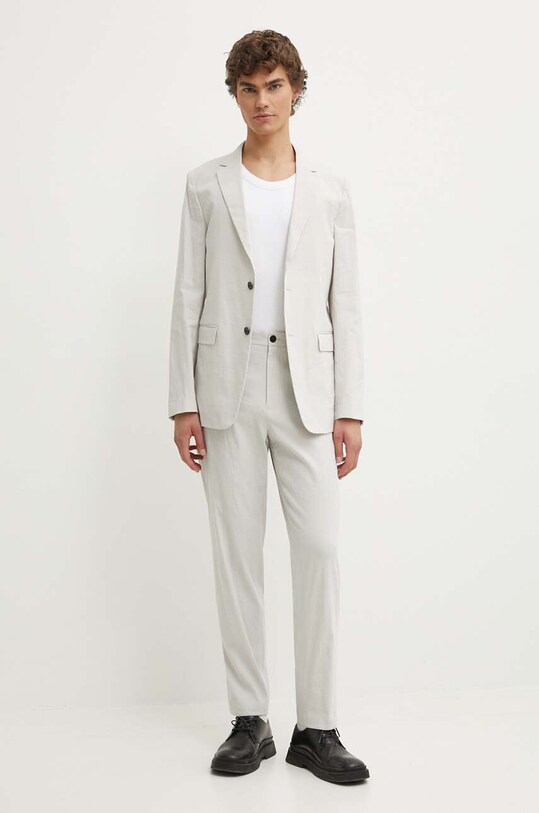 Theory pantaloni din in O0373221 gri SS24