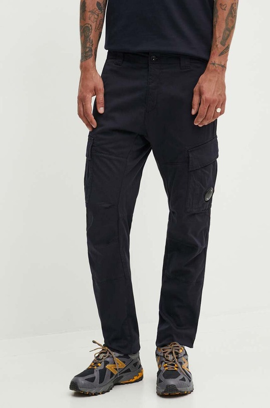 C.P. Company spodnie Stretch Sateen Ergonomic Lens z elastanem granatowy 16CMPA056A005694G