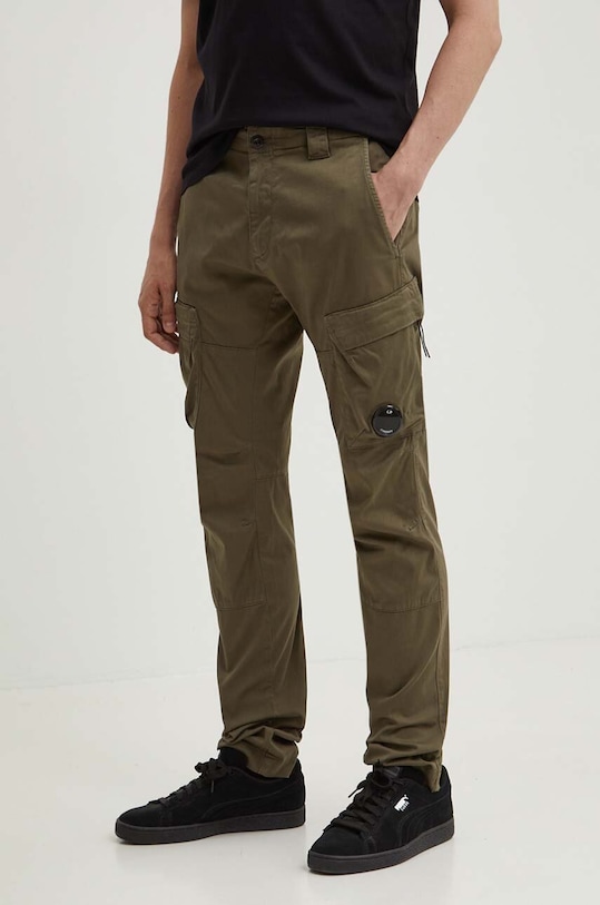 C.P. Company pantaloni Stretch Sateen Ergonomic Cargo tessuto verde 16CMPA063A005694G