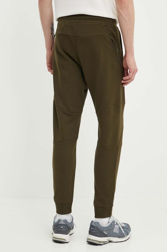 Odzież C.P. Company spodnie dresowe bawełniane Diagonal Raised Fleece 16CMSP084A005086W zielony