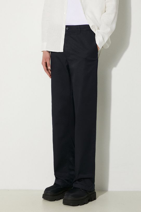 Wood Wood pantaloni Silas Classic tessuto elasticizzato blu navy 10001601.5252