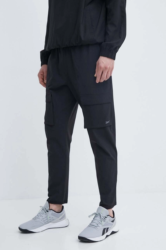 Reebok pantaloni Active Collective panza negru 100075607