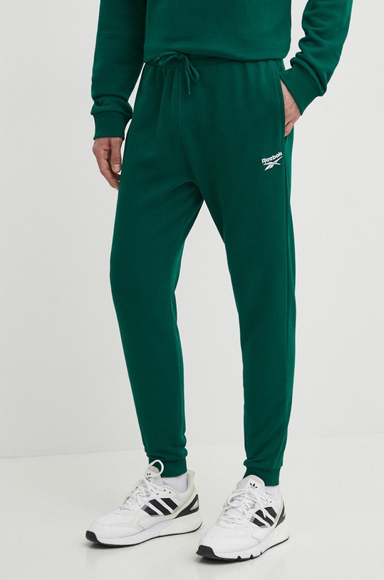 Reebok spodnie dresowe Identity dzianina zielony 100076444