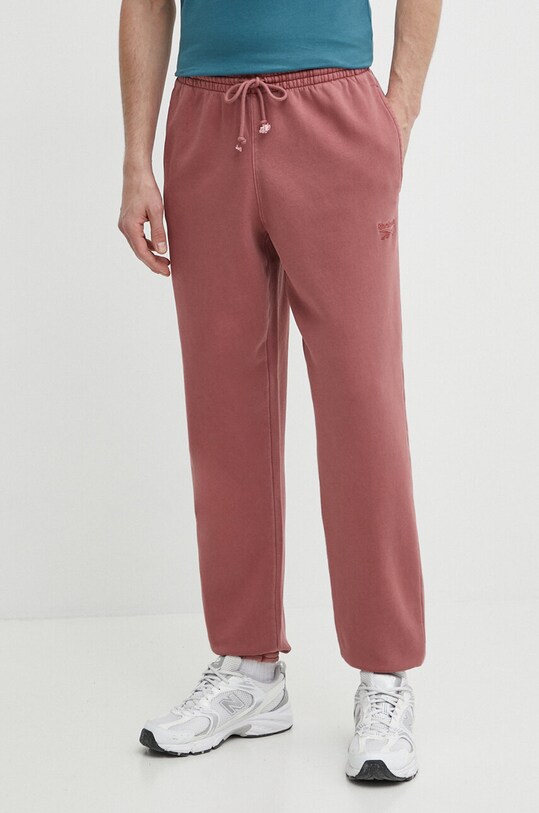 Reebok pantaloni de trening tricotaj burgundia 100076352