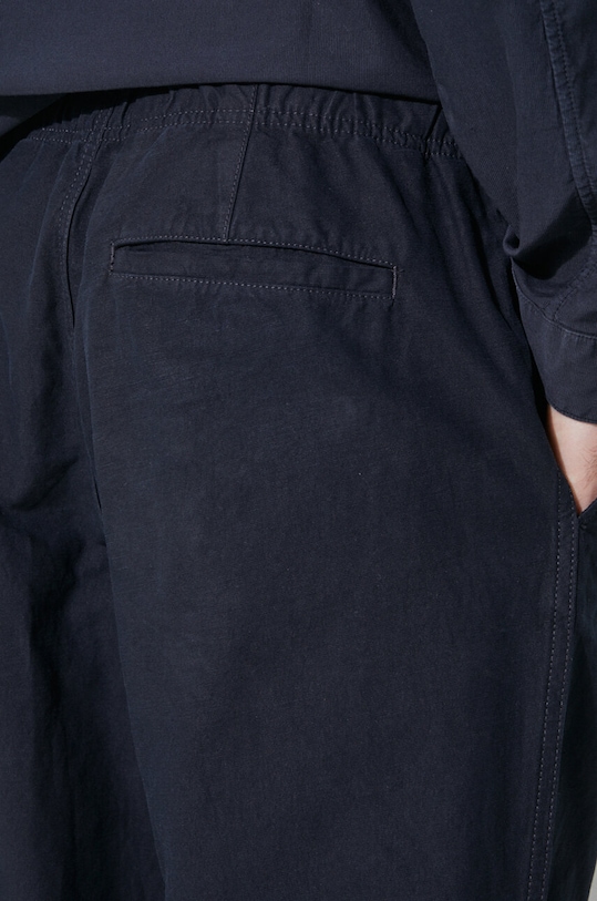 Hlače s dodatkom lana Norse Projects Ezra Relaxed Cotton Linen N25.0402.7004 mornarsko plava