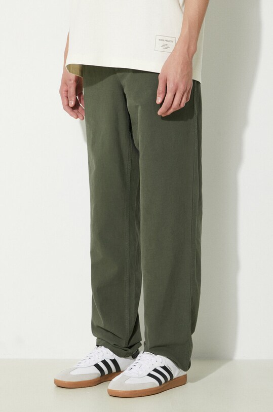 Штани з домішкою льону Norse Projects Ezra Relaxed Cotton Linen зелений N25.0402.8022