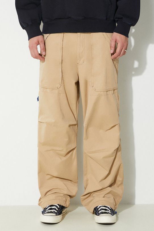 Штани PLEASURES Public Utility Pants тканина бежевий P24SP038.BEIGE